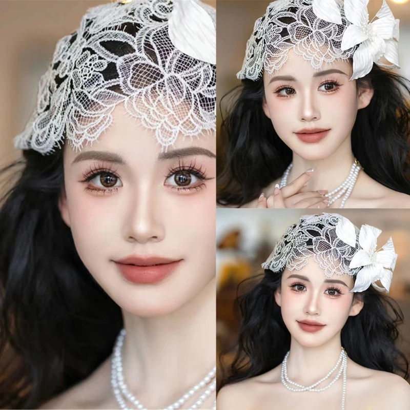 Fascinator Party Flower Veil Lace Headbands Hat Headwear for Various Hairstyles Dropshipping