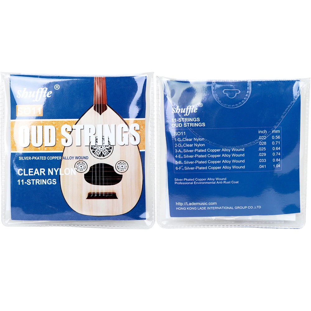 Shuffle 11-saitige Oud-Saiten, versilberte Nylonsaiten, rostfrei, professionelle Anfänger-Übungssaiten, Oud-Zubehör