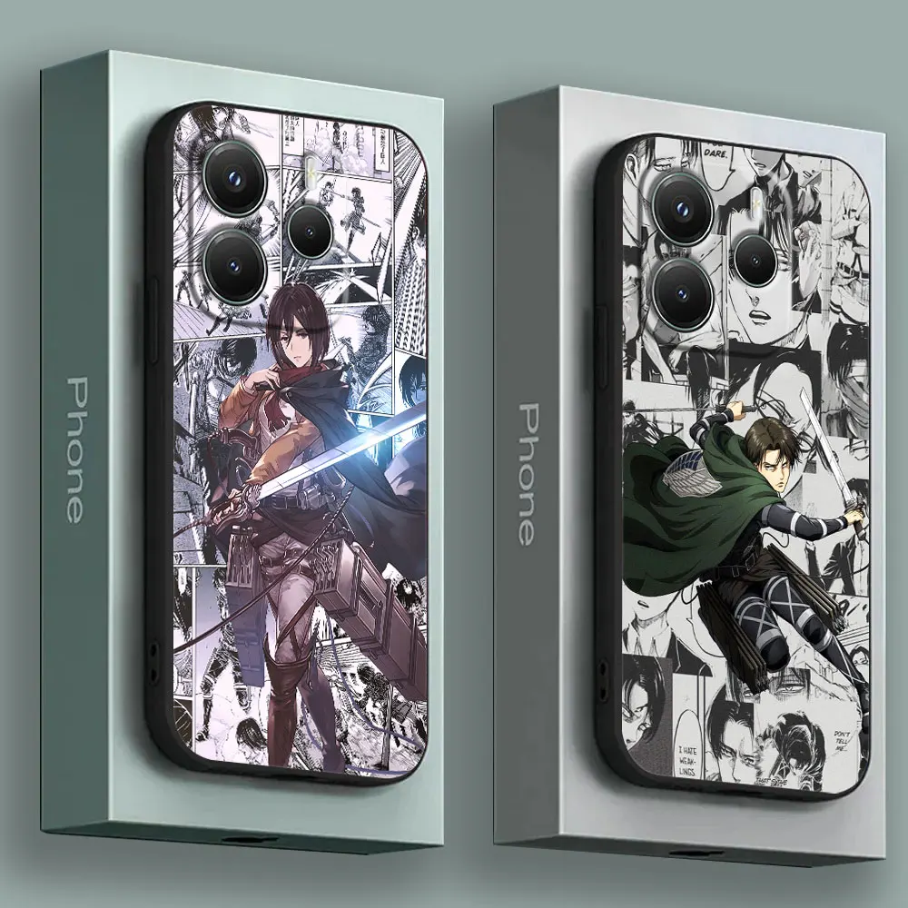 

Attack on Titan Mikasa Manga Phone Case for Xiaomi Redmi 14C 12C 10C 13C Redmi Note 14 13 12 11 10 Pro Plus 5G 12S 9S Soft Cover