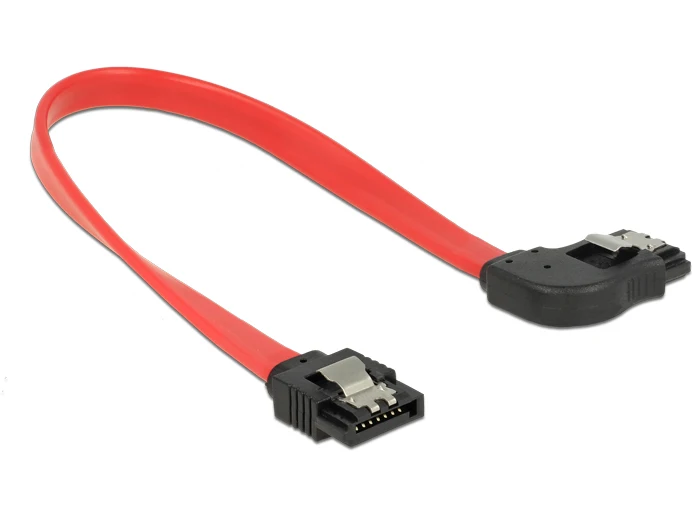 Sata Iii Kabels 6Gbps 90 Graden Haakse Met Vergrendeling, sata 6 Gb/s Kabel Rechte Naar Haaks 50 Cm Rood