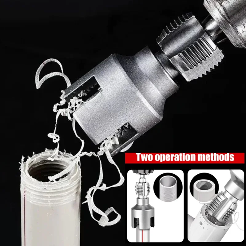 2PCS Internal External Pipe Threading Kit Electric Drill Compatible  PPRPVC Pipe Threader Cutting Tool DN15 DN20 Universal Tools