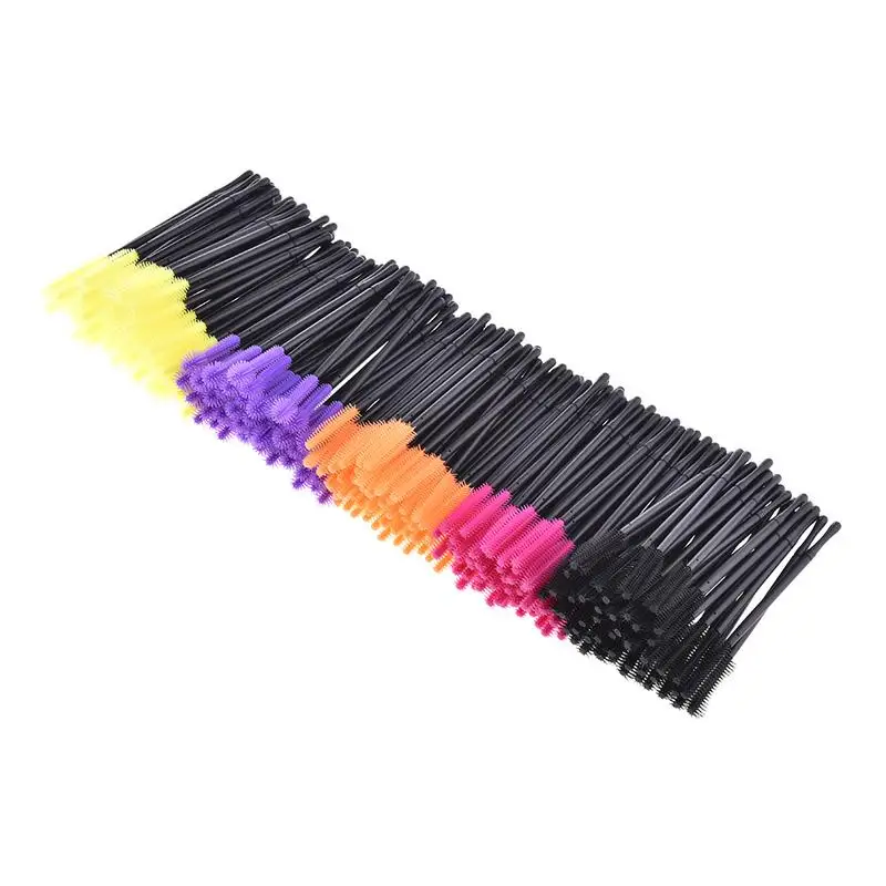 Baguettes applicateur de mascara en silicone pour femmes, brosses à cils de poulet, peigne beauté, pinceau de maquillage, outils d'extension de cils, 50 pièces