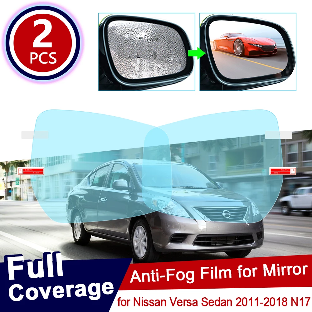 for Nissan Versa Sedan 2011~2018 N17 Full Cover Anti Fog Film Rearview Mirror Accessories Waterproof  Rainproof Car Sticker 2017