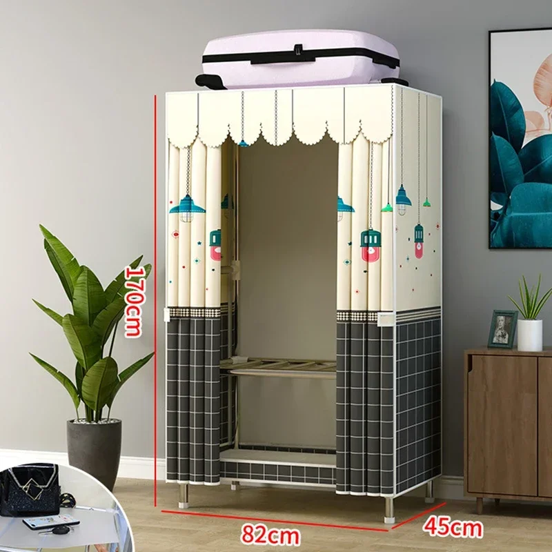 Nordic minimalist wardrobe portable bedside table display cabinet shelf wardrobe modern door metal salon furniture