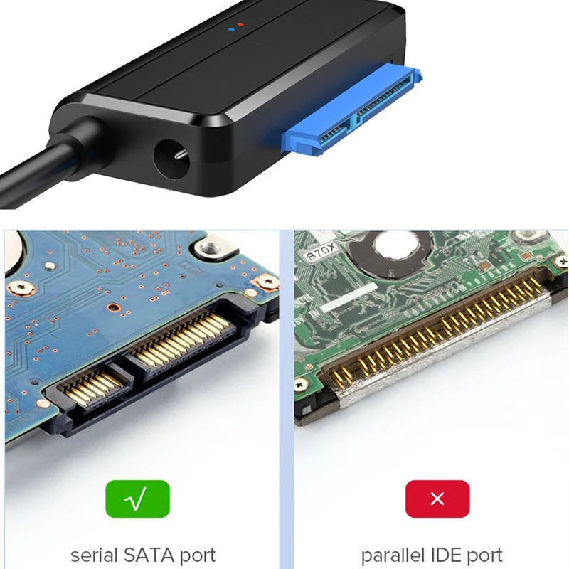 Adapter kabla 3 na USB 3.0 pasujący do 2,5 3,5 HDD/SSD, obsługa zewnętrznego czytnika dysku twardego, szybkiej transmisji 6 Gb/s