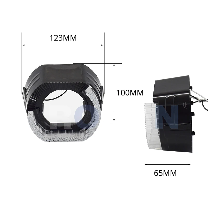 Ronan 2.5 inch 5D Crystal DRL LED Angel Eyes BM Sport Shrouds for Bi LED Bi-xenon Projector Lens Car Headlight Retrofit Upgrade
