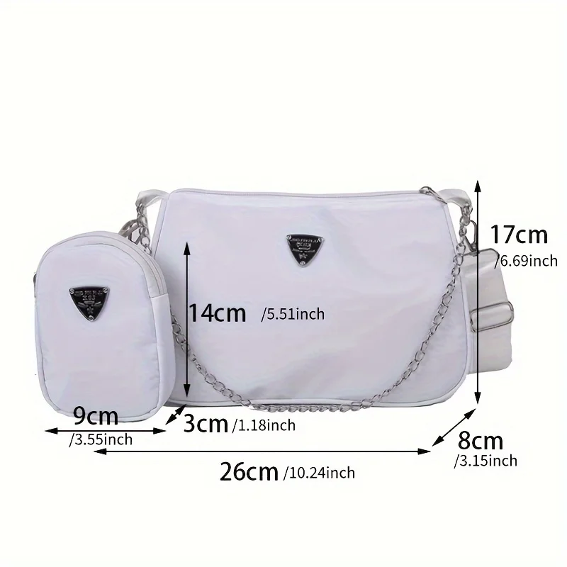 2024 Korean Style WOMEN\'S Bag New Simple Nylon Mother-in-law Bag Student Fashion Style Shoulder Bag Crossbody Bag