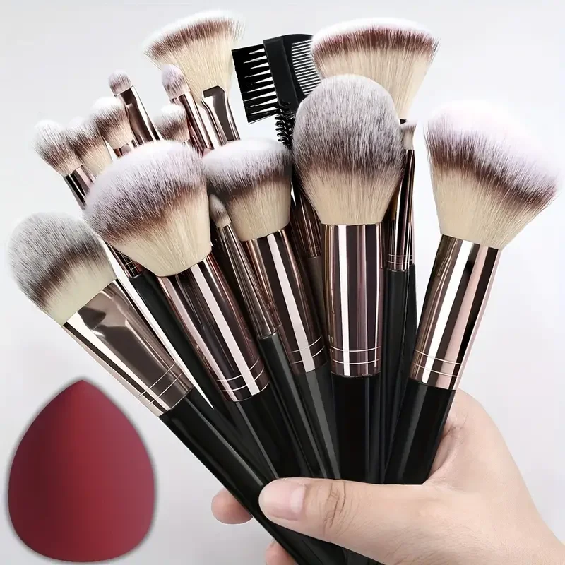 Ensemble de pinceaux de maquillage professionnels, doux et moelleux, fard à barrage, fond de teint, correcteur, mélange, fard à joues, pinceau Kabuki, outil de beauté pour femme, 3 pièces, 20 pièces