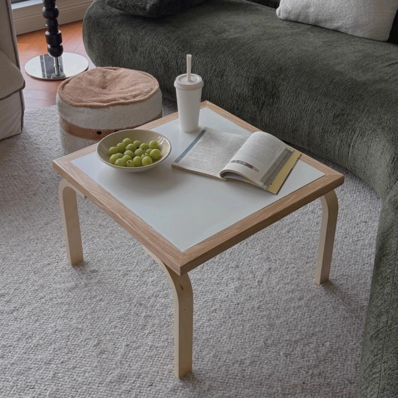 

Mid-Century Modern Coffee Table Scandinavian Solid Wood Side Tables Bauhaus Inspired Square Accent Table Living Room Furniture