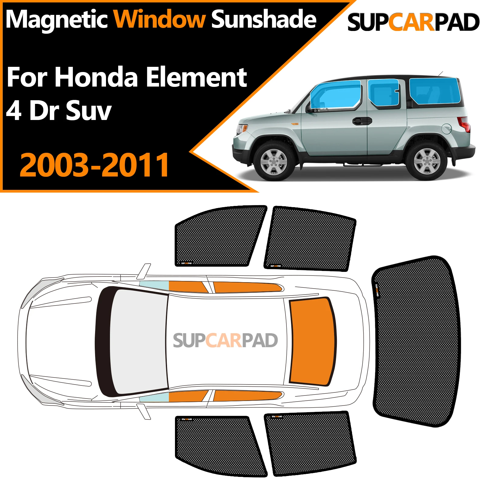 

Солнцезащитный козырек на окно автомобиля на заказ для Honda Element 4 Dr Suv 2003-2011, магнитная занавеска, сетчатая передняя занавеска на лобовое стекло