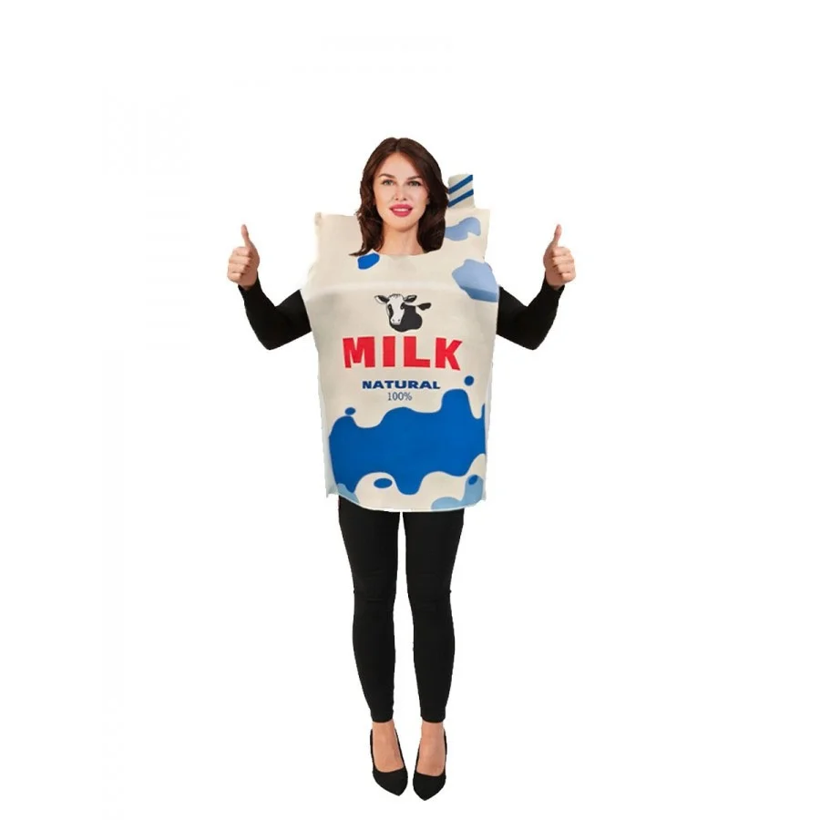 

Костюм для взрослых, молочная коробка, костюм COS, наряд для выступления на сцене, забавный реквизит, костюм на Хэллоуин, традиционная этническая женская одежда