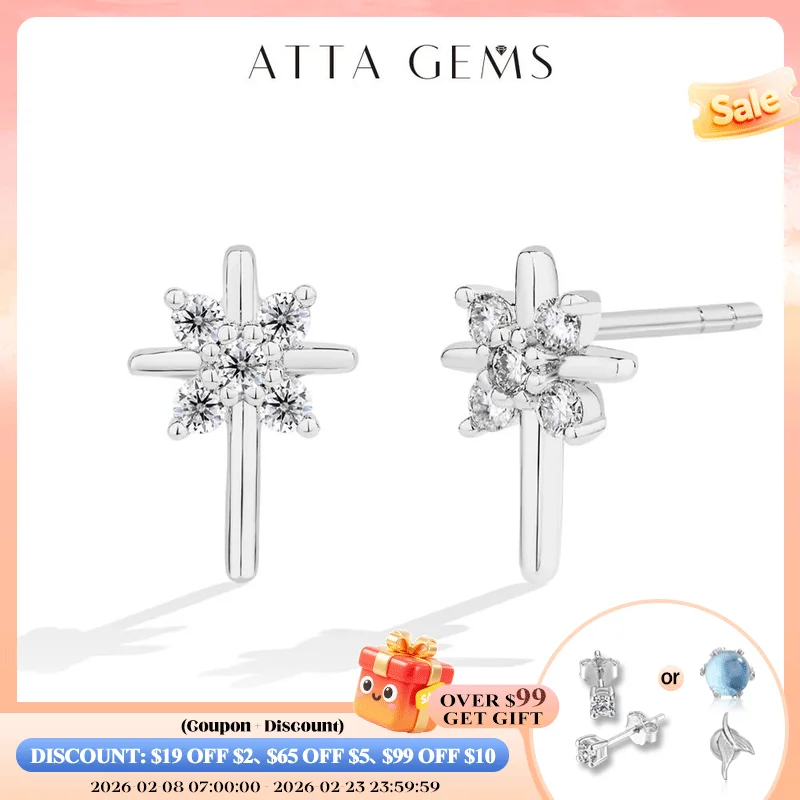 

Серьги Attagems со снежинкой и муассанитом DVVS1, настоящее серебро 925 пробы, позолоченные 18 карат для женщин, ювелирные изделия для свадьбы, помолвки и вечеринки