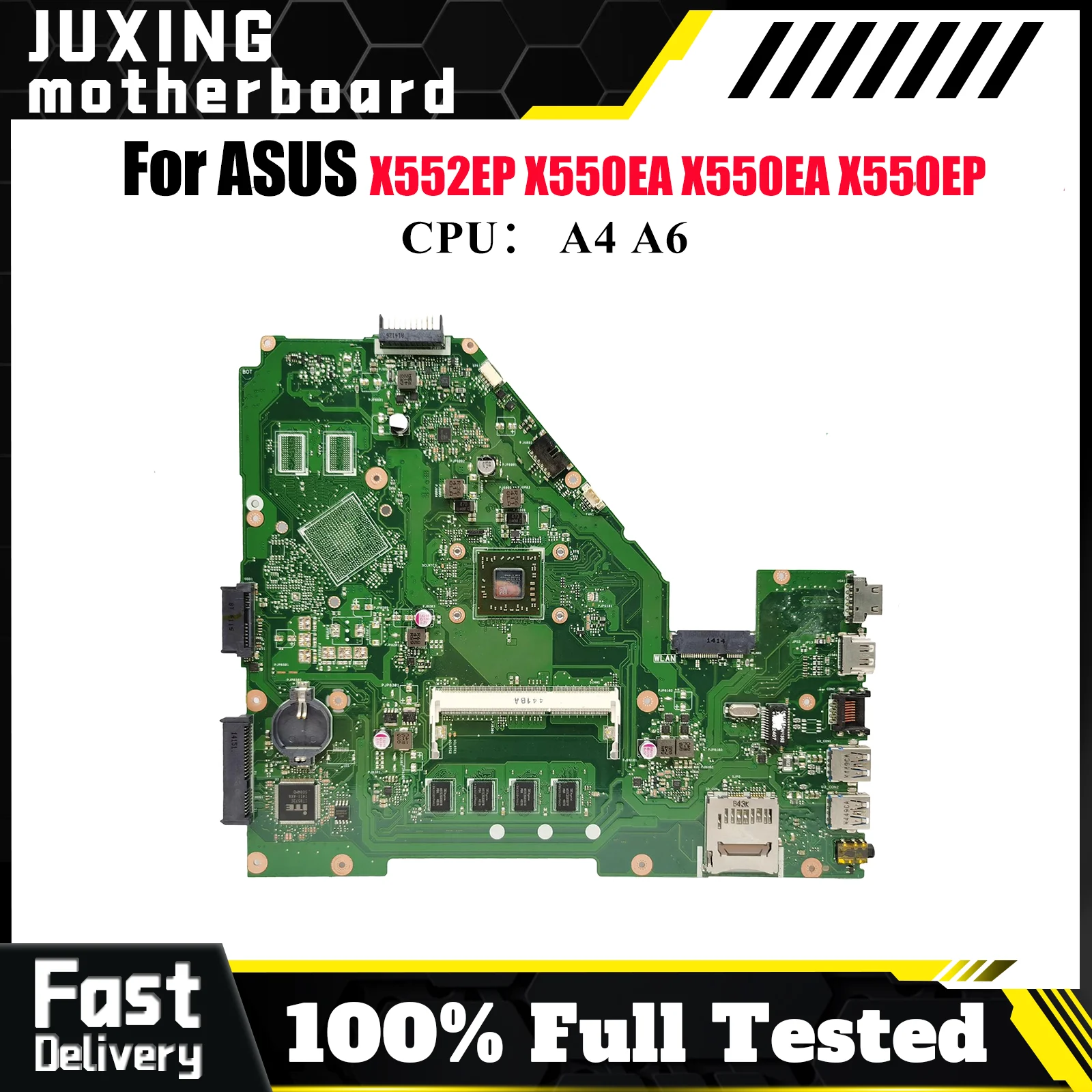 

Материнская плата для ноутбука X550EA для ASUS VivoBook X550EA Y581E X552W X552EP F550WE X550E Y582E X550EP, материнская плата с процессором A4 A6, быстрая доставка