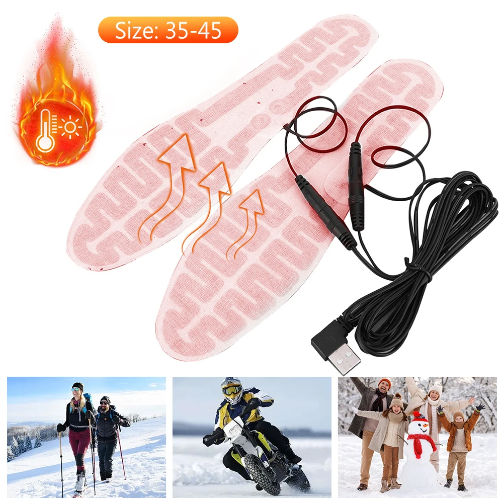 USB Heated Shoe Insoles Foot Warmer Film 10W Electric Foot Warming Pad Winter Warm Insoles for Men and Women