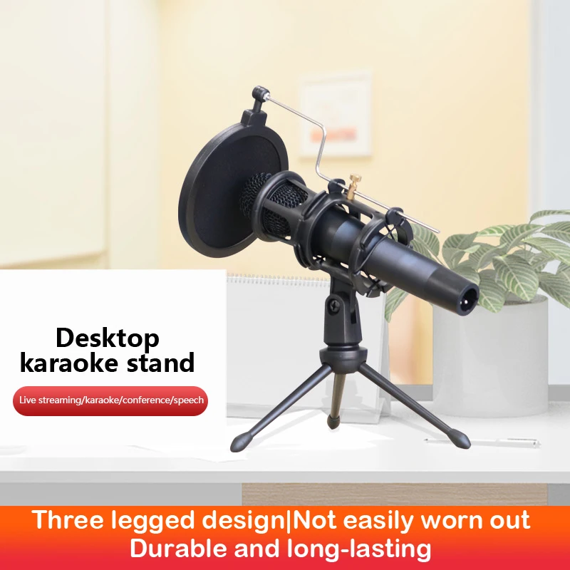 Desktop Tripod Adjustable Microphone Stand For Computer Video Chatting Gaming Podcasting Recording Meeting Recording 
