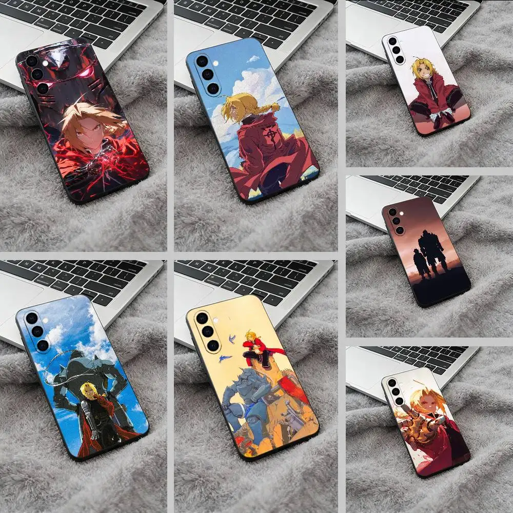 Fullmetal -Alchemist-Edward -Elric Black Soft Silicone Phone Case for Samsung Galaxy A73, A71, A72, A70, A53, A52, A51