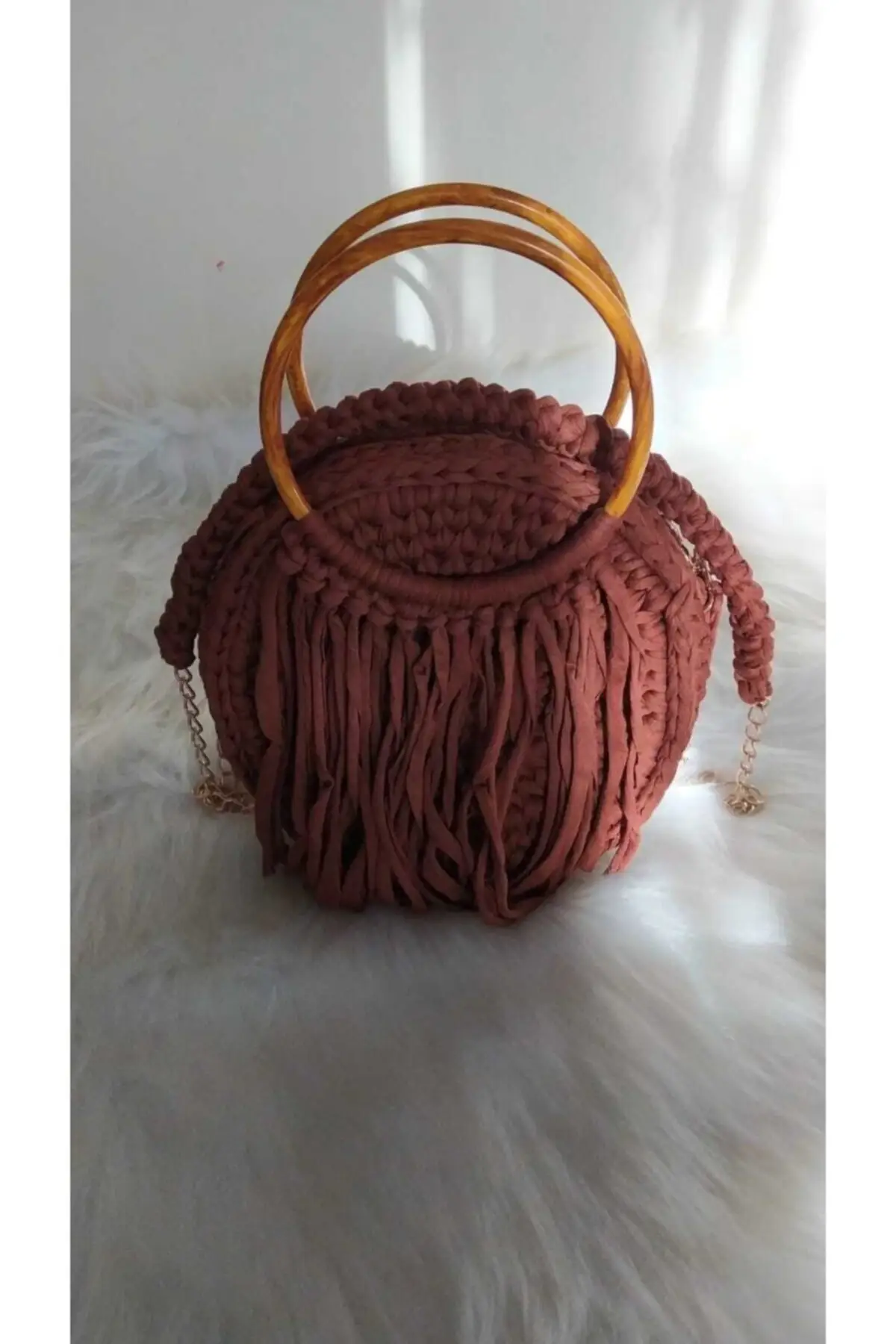 

Uras Cinnamon Coffee Bag Hand Made Women bag Shoulder Bag Handmade