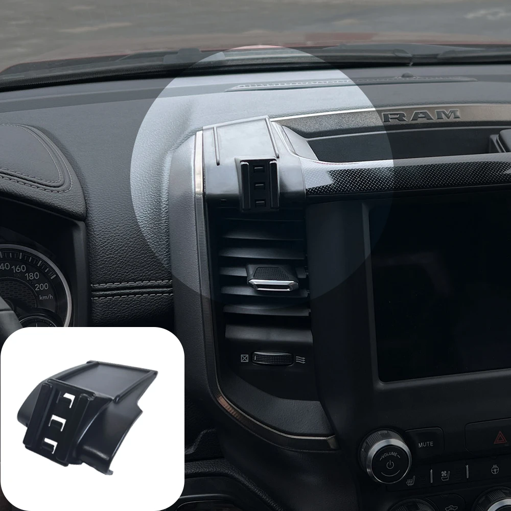 For Ram 1500 2019 2020 2021 2022 2023 2024 Car Phone Holder Wireless Charging Bracket Base Gravity Stand Phone Mount Accessories