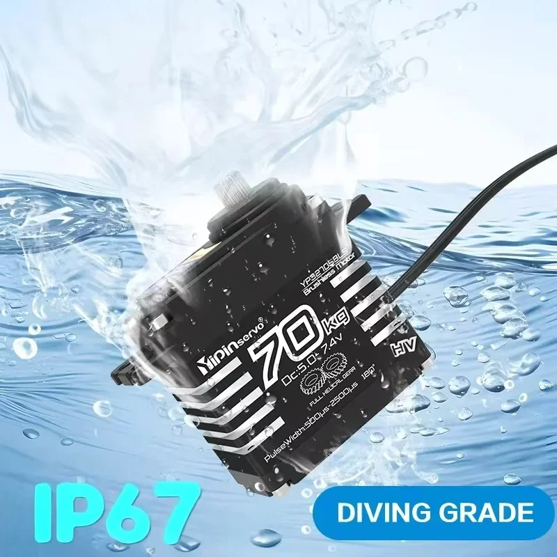 

Бесщеточный двигатель Yipinservo с высоким крутящим моментом и полуметаллическим редуктором 8.4В для радиоуправляемых машин и роботов масштаба 1/8, 1/10, с полым редуктором IP68