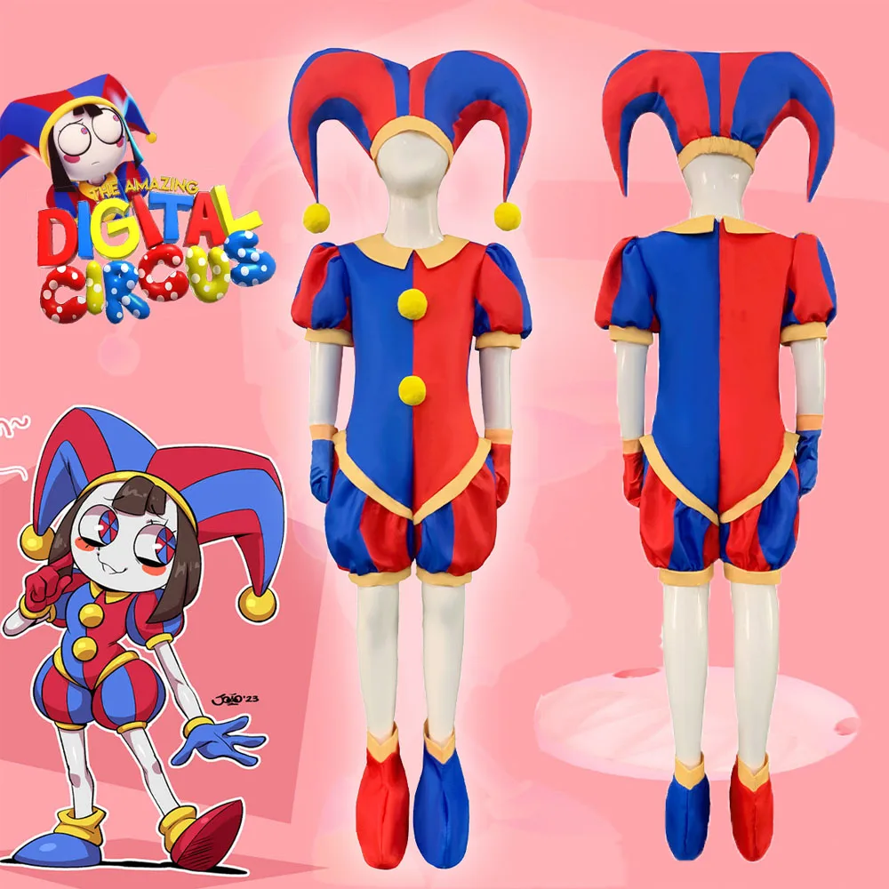 Costume de cosplay numérique LYus pour adultes et enfants, combinaison de dessin animé, tenues d'Halloween, jouet doux au beurre, les objets, LYus Pomni