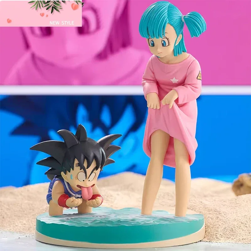 

16cm Dragon Ball Z Anime Figure Goku Bulma Cute Son Goku Action Figure Pvc Model Statue Collection Decoration Toys Gift