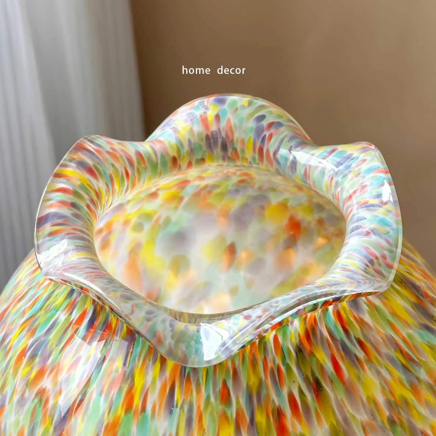 YFY premium colorful speckled glass vase - vintage home decor for living room and dining table floral arrangements