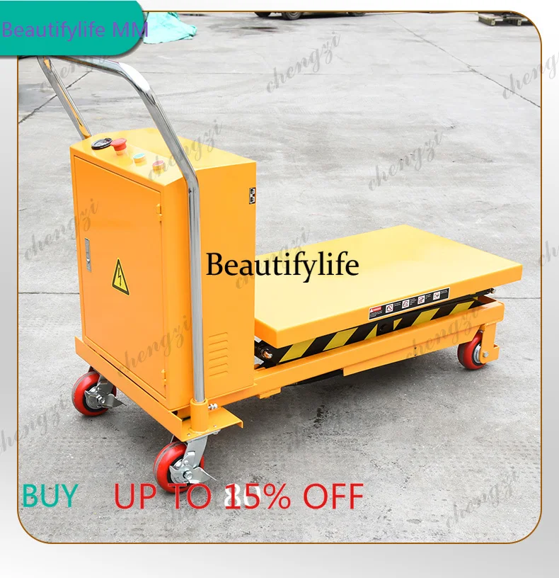 F182 Hydraulic Platform Mobile Hand Push Walking Lift Semi-Electric Scissor Lift Small Electric Hydraulic Cart