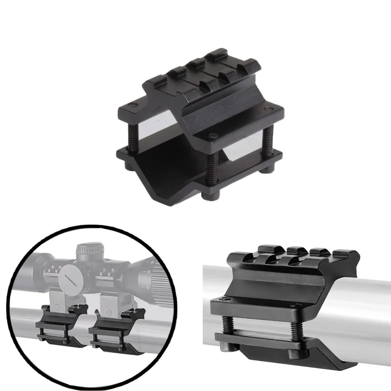 Supporto universale per cannocchiale a barilotto, adattatore per binario convertitore Picatinny a 3 slot, per montaggio su torcia laser, caccia, accessori per pistole giocattolo