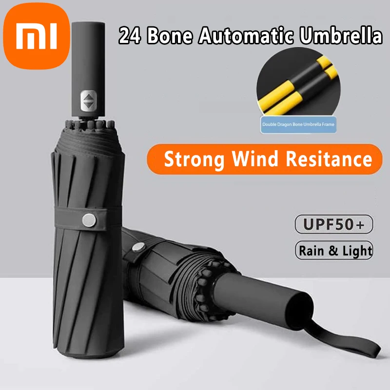 

Xiaomi 24 Bone Automatic Umbrella Folding Collapsible Waterproof Solid Color Outdoor Sunshade Uv Protection Automatic Umbrella