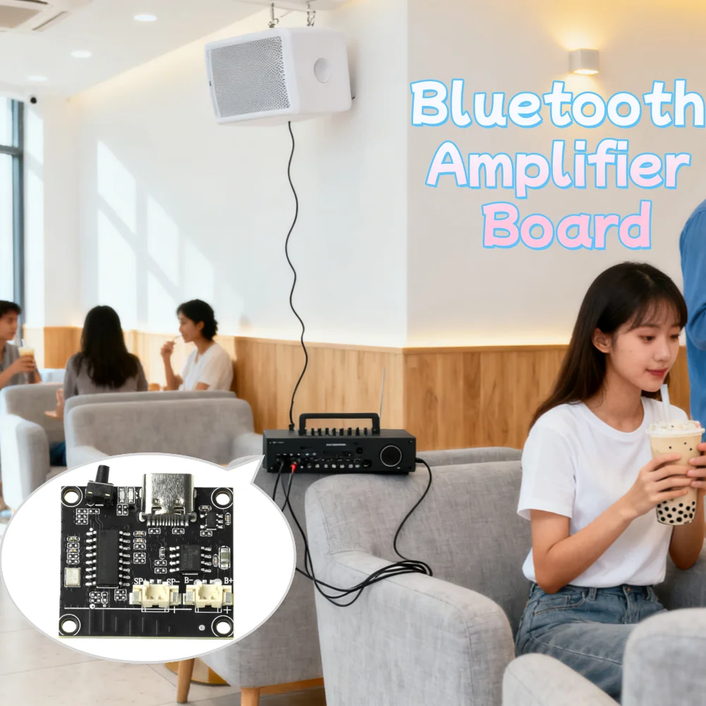 3W Bluetooth Amplifier Module With Type-C TWS TF Card Playback Adjustable Tuning Clear Sound Audio Board for Audio Projects
