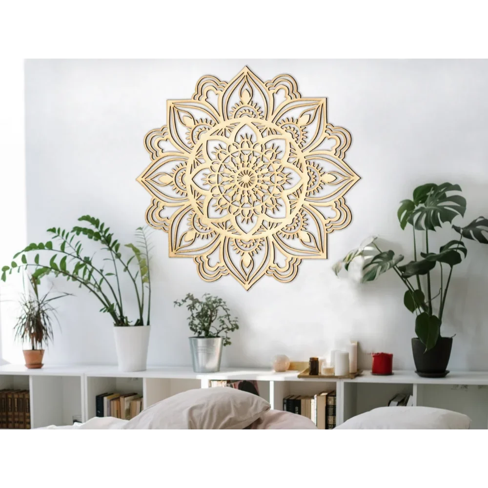 CIFBUY Moroccan Aluminum Wall Art Mandala Waterproof Durable Metal Sculpture for Living Room Bedroom Home Decor