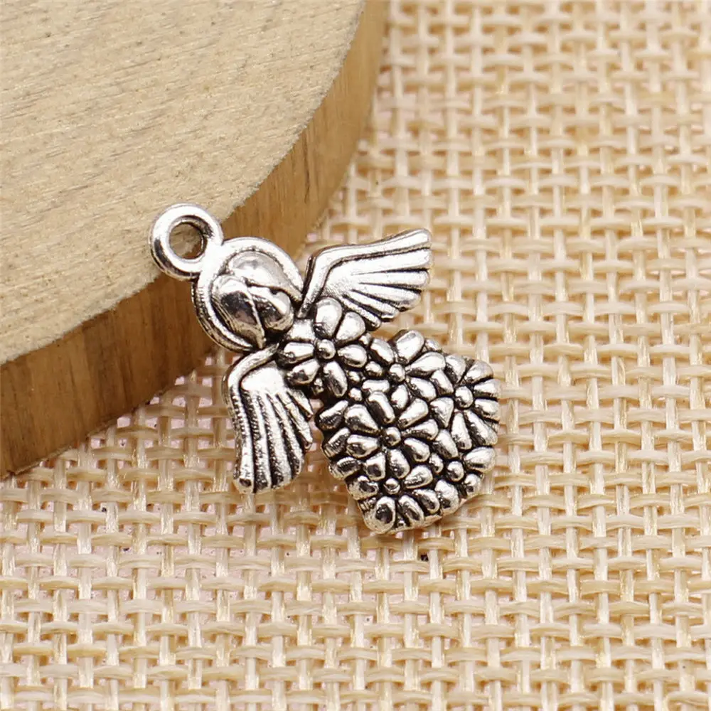 Accesories Angel Charms Accessories For Jewelry 17x21mm 5pcs