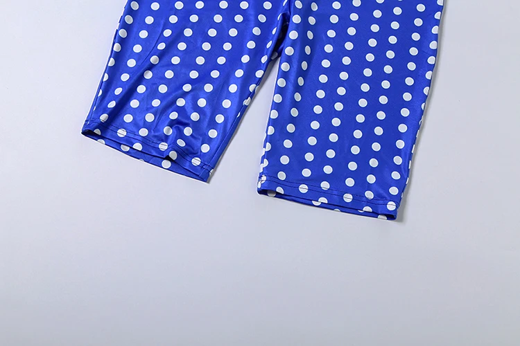 Sisterlinda Chic Sexy Hollow 2-teiliges Set Damen Polka-Dot-Print O-Ausschnitt Crop-Tops + Skinny Stretch-Shorts Hot Girl High Street Anzug – Detail 11