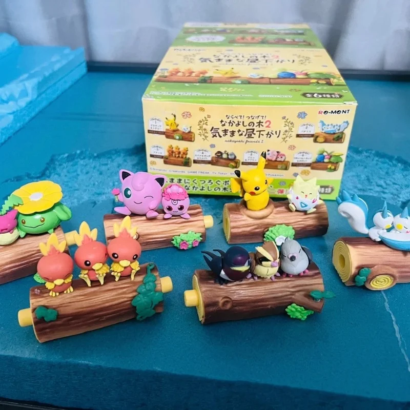 

Rement Pokemon Wooloo Rowlet Piplup Starly Friendship Stump слепая коробка полный спектр миниатюрная сцена экшн милая модель подарки игрушки