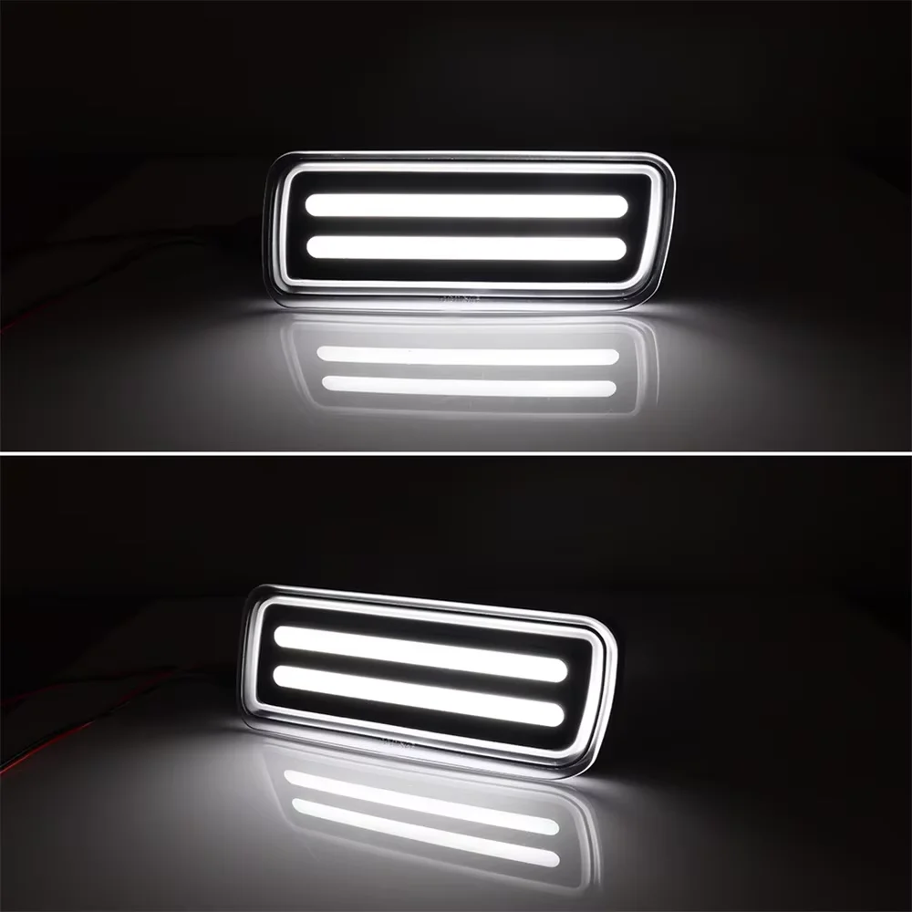 Car LED Dynamic Amber Front Bumper Turn Signal Lights White DRL Driving/Parking Lights For Chevrolet Chevy Camaro 1985-1992 12V