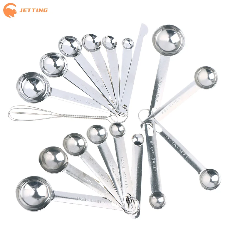 4/6/8Pcs Stainless Steel Measuring Spoon Cup with Scale, Egg Beater, Kitchen Baking Tool Set