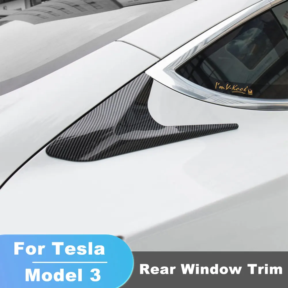 

For Tesla Model 3 Rear Car Window Trim Strip Decorative Sticker Applicable to Carbon Fiber Exterior Decoration Car Modification