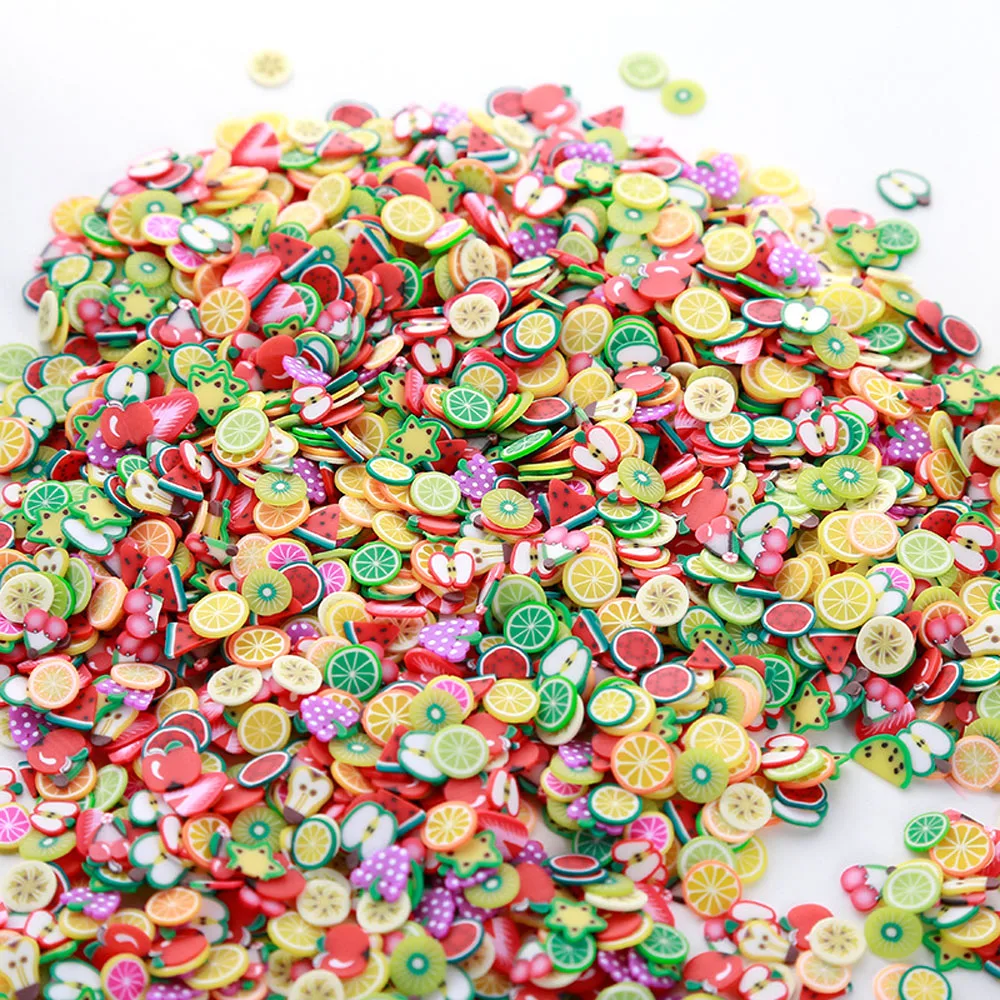 10g/Bag 3D Colorful Fruit Slices For Slime Polymer Clay Sequins Nail DIY Decoration Design Charms Patch 5mm Nail Art Accessories