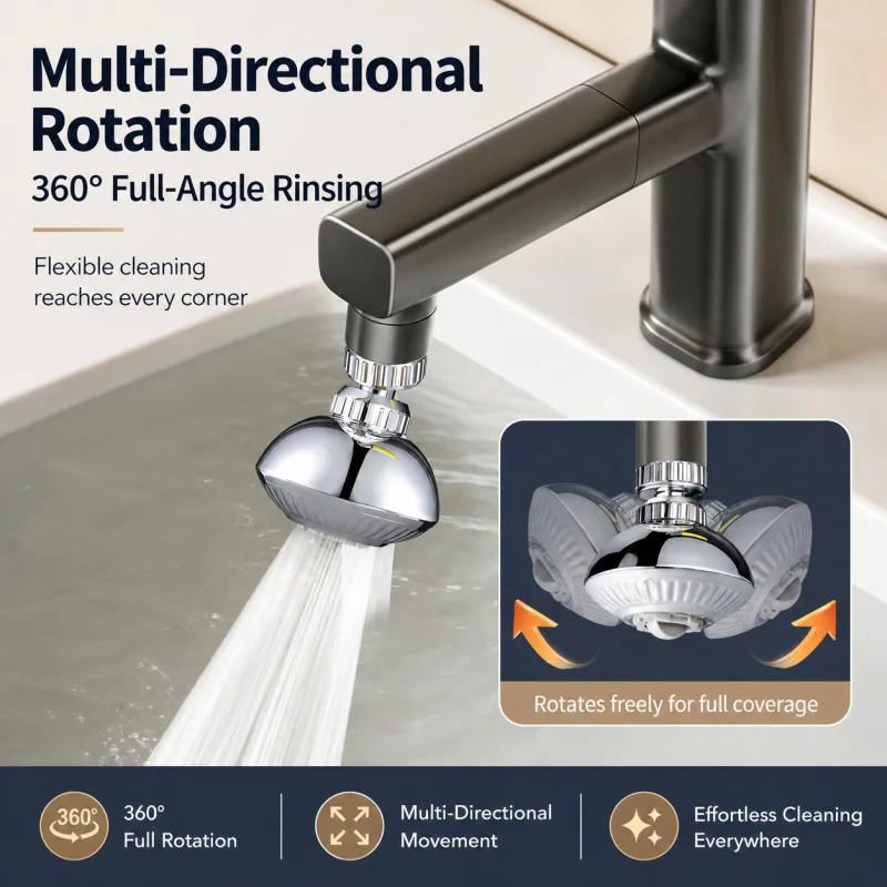 UFO Kitchen Faucet Aerator 360° Swivel Anti Splash Water Saving High Pressure Bubbler Nozzle