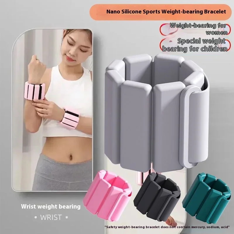 A Pair Sports Weight-bearing Bracelets Adjustable Wearable Wrist & Ankle Silicone Weights Bracelets for Running Training Fitness