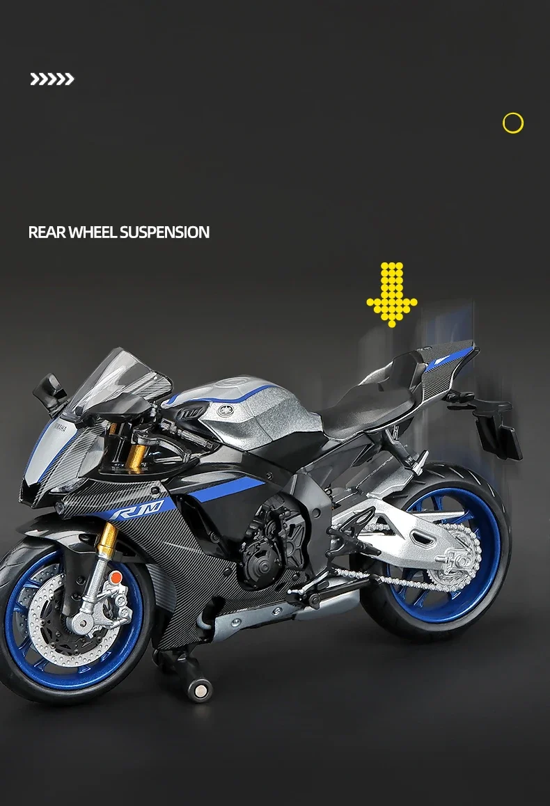 1/12 1/18 Yamaha YZF-R1M Motorcycle Model Toy Alloy Diecast