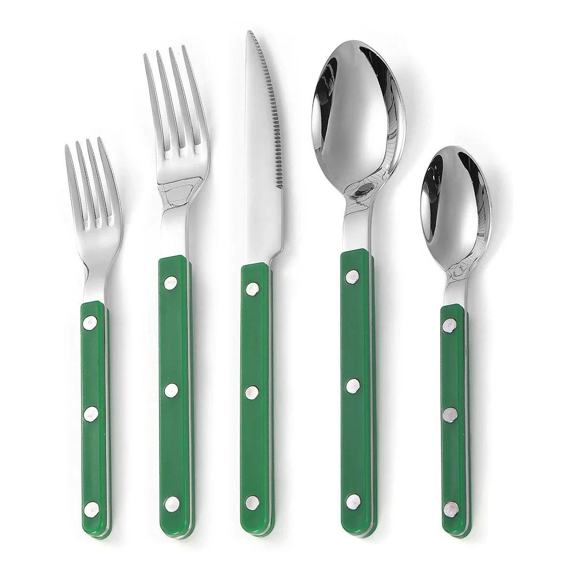 

304 Stainless Steel Knife, Fork, Spoon, French Rivet, ABS Clip Handle, Hotel Western Tableware Knife, Fork, Spoon Set