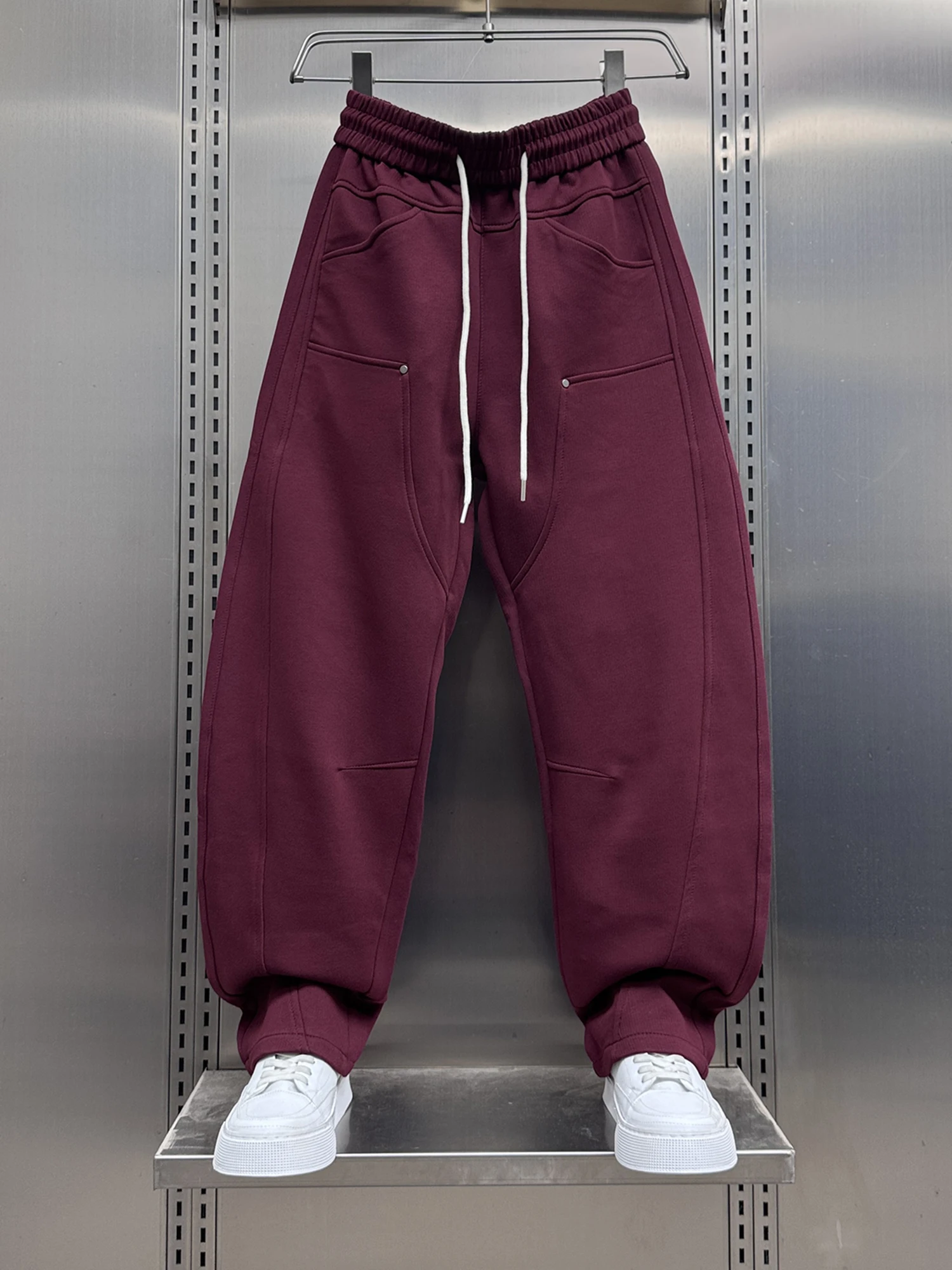 

Men's Casual Straight Leg Sports Pants Autumn Winter Warm Loose Fit Knife Trousers Versatile Comfortable Faionable