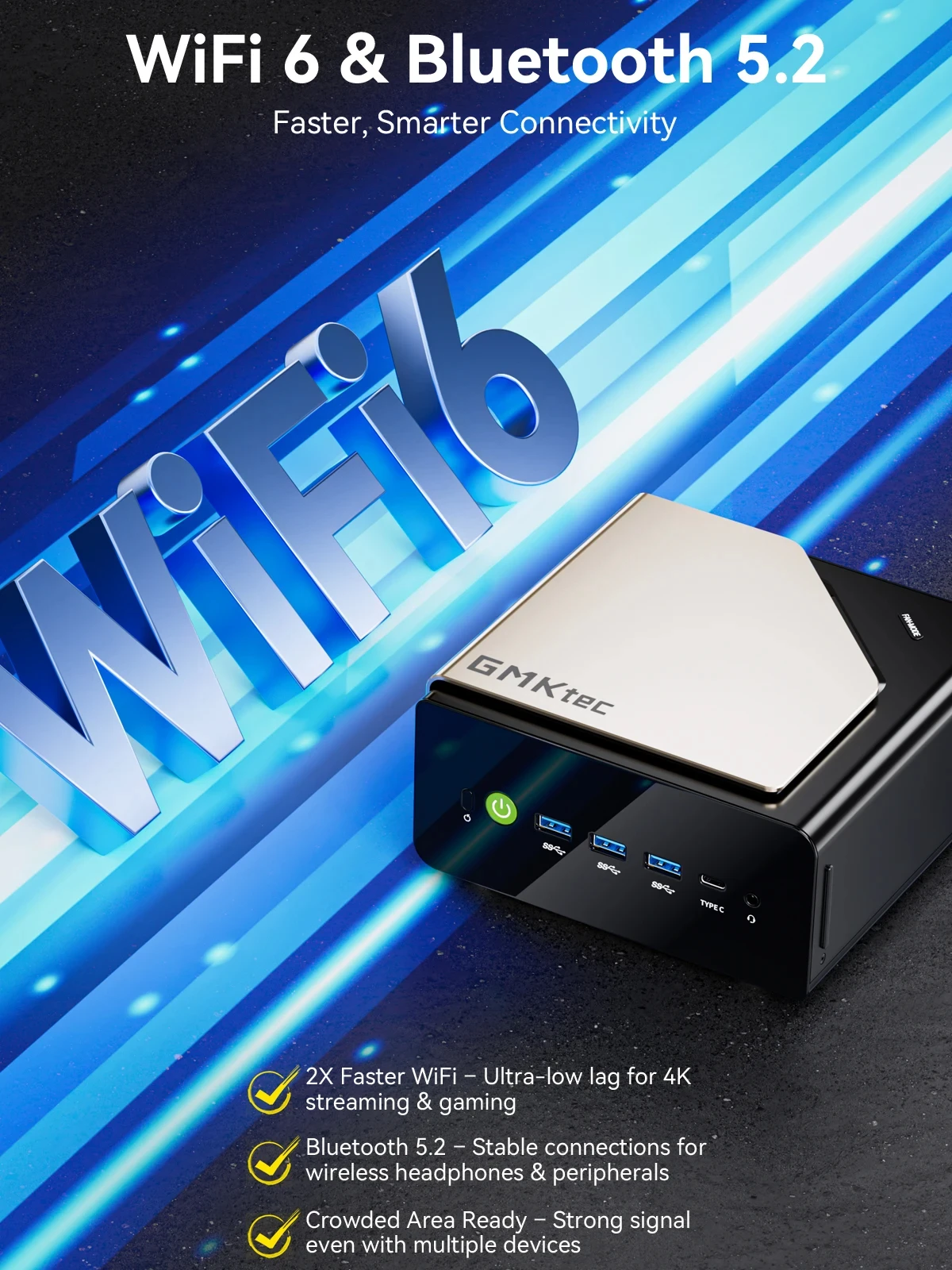 GMKtec EVO-T1 Intel Core Ultra9 285H كمبيوتر صغير Win11 Pro Dual LPDDR5 WiFi6 BT5.3 3 * M.2 SSD PCIe16 USB4.0 2*2.5G LAN لعبة الكمبيوتر #3