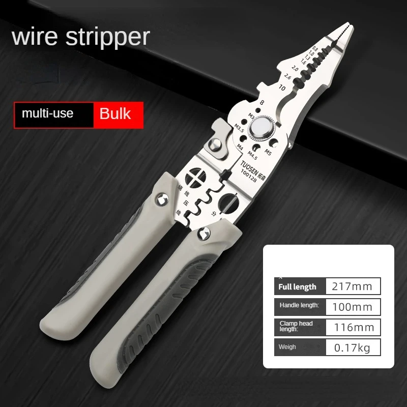 Crimper Cable Cutter Adjustable Automatic Wire Stripper Multifunctional Stripping Crimping Pliers Terminal Hand Tool