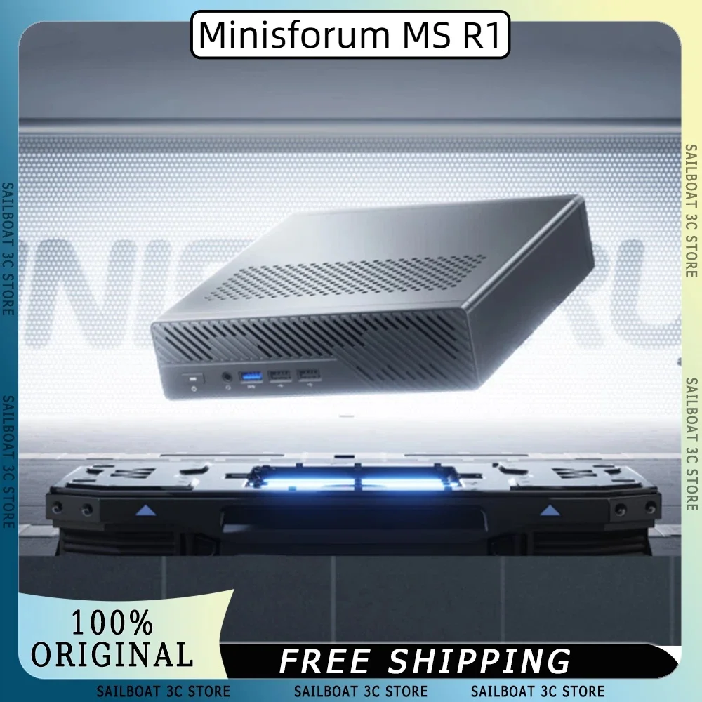Minisforum MS R1 Mini PC CP8180 ARM Architecture Processor 64GB+1TB PCle*16 UEFI Supported with Dual 10GbE Network Ports wifi 6E