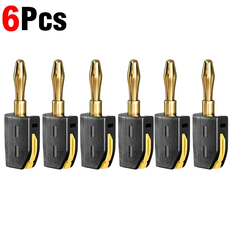 1-6PCS Tragbare 32A 4mm Bananen Stecker Solderless Quick Connect Hohe Strom Vergoldete Anschlüsse audio Kupfer Lautsprecher Verstärker
