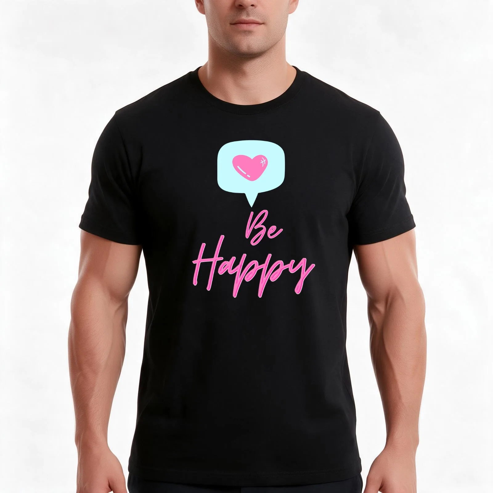 Dixie Damelio Be Happy T-Shirt, Summer Casual Cotton Tee, Oversized Streetwear Tops, Vintage Graphic Print, Unisex Men Women
