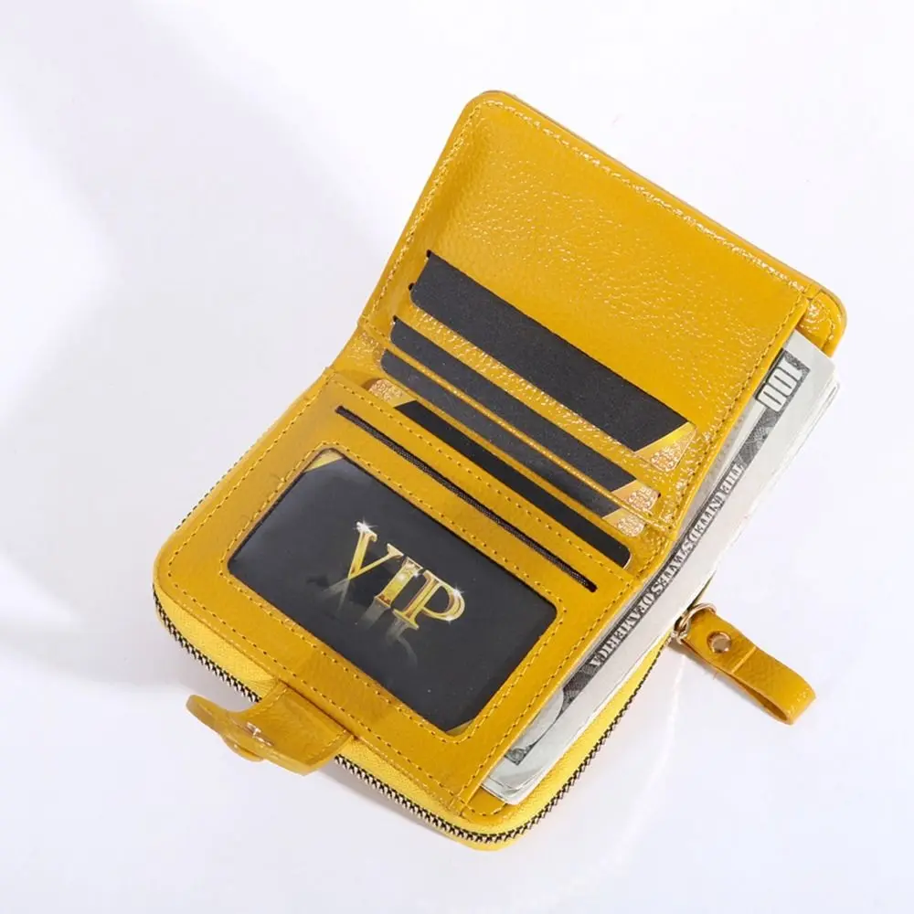 PU Leather Multi Card Pockets Ethnic Style Short Money Clip Credit Card Clip Women Card Bags Women Wallet Organ Card Holder