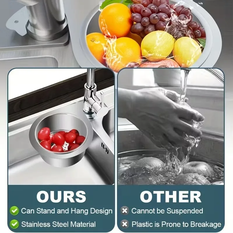 Stainless Steel Swan Neck Design Removable Strainer Basket for Kitchen Bathroom Sink Draining Easy Clean Rust-Free Filter Tool